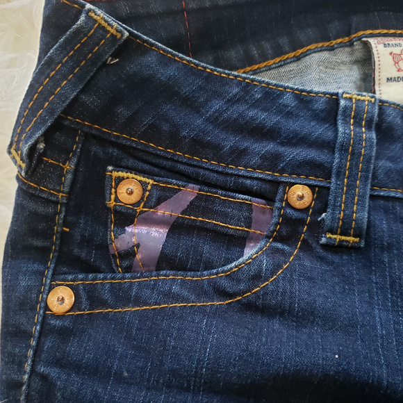 True Religion Joey Stretch Dark Wash Flare Jeans - Picture 6 of 8